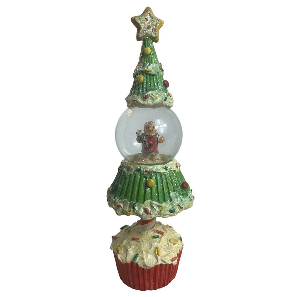 Christmas Cupcake Tree Gingerbread Man Table Decoration Red Green Candy